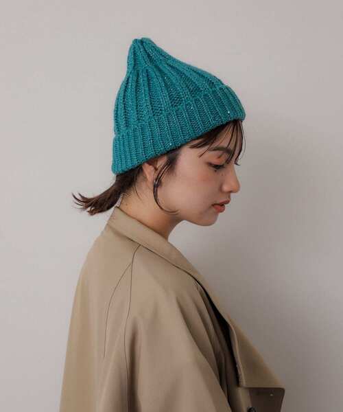 SENSE OF PLACE by URBAN RESEARCH（センスオブプレイスバイアーバンリサーチ）の「スパンコールニットキャップ（ニットキャップ/ビーニー・レディース・グレー/ブルー・ONE）」の4枚目の写真