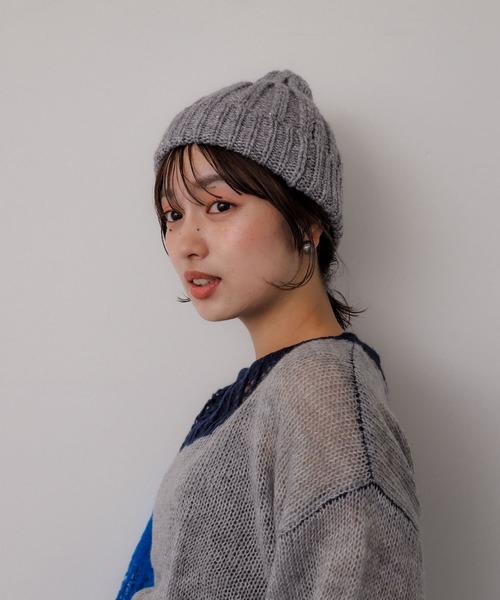 SENSE OF PLACE by URBAN RESEARCH（センスオブプレイスバイアーバンリサーチ）の「スパンコールニットキャップ（ニットキャップ/ビーニー・レディース・グレー/ブルー・ONE）」の12枚目の写真