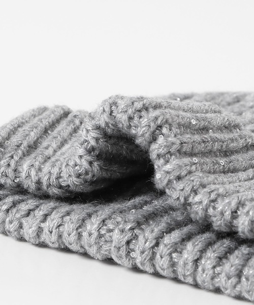 SENSE OF PLACE by URBAN RESEARCH（センスオブプレイスバイアーバンリサーチ）の「スパンコールニットキャップ（ニットキャップ/ビーニー・レディース・グレー/ブルー・ONE）」の18枚目の写真