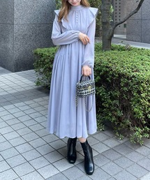 clear | ウエストシャーリングバックリボン長袖ワンピース ≪2024AW新作≫(ワンピース)