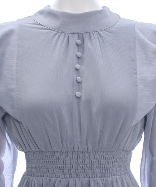 clear（クリア）の「ウエストシャーリングバックリボン長袖ワンピース [低身長用サイズ有 オケージョン 大人フェミニン 華奢見え 1着で華やかなコーデ]≪2024AW新作≫（ワンピース・レディース・ライトベージュ/ブラック/ブルーグレー・F/XS）」の10枚目の写真