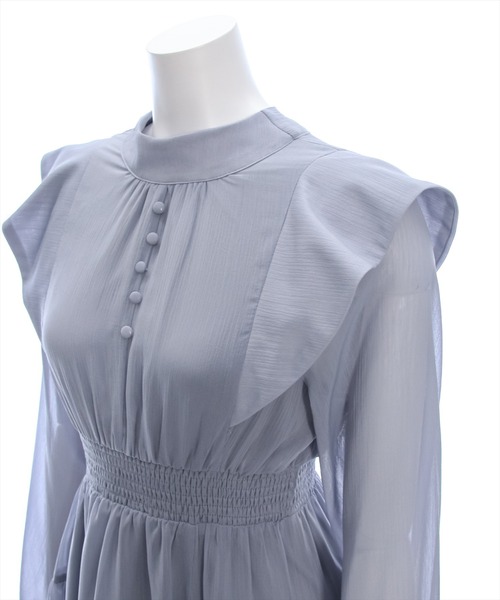 clear（クリア）の「ウエストシャーリングバックリボン長袖ワンピース [低身長用サイズ有 オケージョン 大人フェミニン 華奢見え 1着で華やかなコーデ]≪2024AW新作≫（ワンピース・レディース・ライトベージュ/ブラック/ブルーグレー・F/XS）」の12枚目の写真