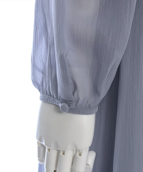 clear（クリア）の「ウエストシャーリングバックリボン長袖ワンピース [低身長用サイズ有 オケージョン 大人フェミニン 華奢見え 1着で華やかなコーデ]≪2024AW新作≫（ワンピース・レディース・ライトベージュ/ブラック/ブルーグレー・F/XS）」の13枚目の写真