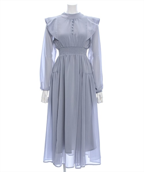 clear（クリア）の「ウエストシャーリングバックリボン長袖ワンピース [低身長用サイズ有 オケージョン 大人フェミニン 華奢見え 1着で華やかなコーデ]≪2024AW新作≫（ワンピース・レディース・ライトベージュ/ブラック/ブルーグレー・F/XS）」の16枚目の写真