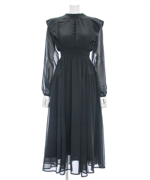 clear（クリア）の「ウエストシャーリングバックリボン長袖ワンピース [低身長用サイズ有 オケージョン 大人フェミニン 華奢見え 1着で華やかなコーデ]≪2024AW新作≫（ワンピース・レディース・ライトベージュ/ブラック/ブルーグレー・F/XS）」の18枚目の写真