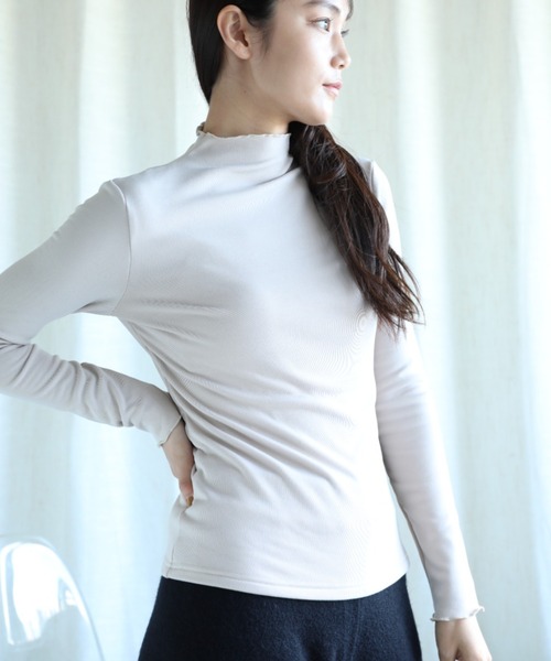aimoha(アイモハ)の「【Aimoha】フリル裏起毛インナートップス (AW) (LV)(Tシャツ/カットソー・レディース・ベージュ/ホワイト/ブラウン/ブラック・SMALL/MEDIUM/LARGE/X-LARGE/XX-LARGE)」の21枚目の写真