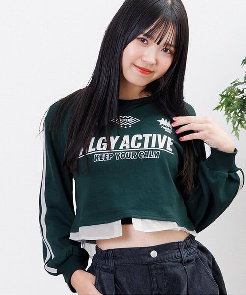 algy（アルジー）の「【ACTIVE】シャツドッキング風ゲームトレーナー（スウェット・キッズ・ネイビー/グリーン/グレー・MEDIUM/SMALL/X-SMALL/XX-SMALL）」の3枚目の写真