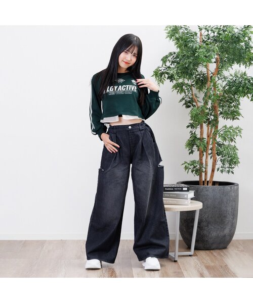 algy（アルジー）の「【ACTIVE】シャツドッキング風ゲームトレーナー（スウェット・キッズ・ネイビー/グリーン/グレー・MEDIUM/SMALL/X-SMALL/XX-SMALL）」の4枚目の写真