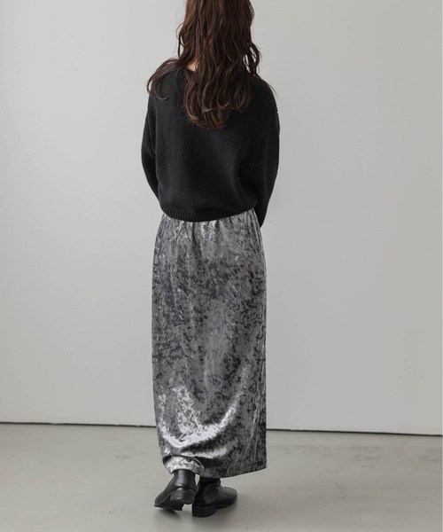 La-gemme（ラジェム）の「クラッシュベロアスカート（スカート・レディース・ブラウン/ベージュ/グレー・フリー）」の5枚目の写真