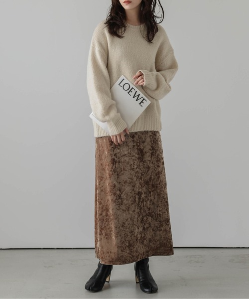 La-gemme（ラジェム）の「クラッシュベロアスカート（スカート・レディース・ブラウン/ベージュ/グレー・フリー）」の9枚目の写真