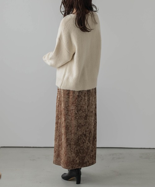 La-gemme（ラジェム）の「クラッシュベロアスカート（スカート・レディース・ブラウン/ベージュ/グレー・フリー）」の12枚目の写真