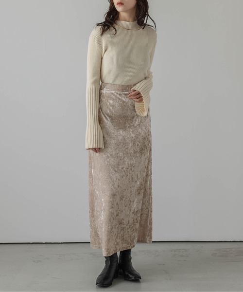 La-gemme（ラジェム）の「クラッシュベロアスカート（スカート・レディース・ブラウン/ベージュ/グレー・フリー）」の13枚目の写真