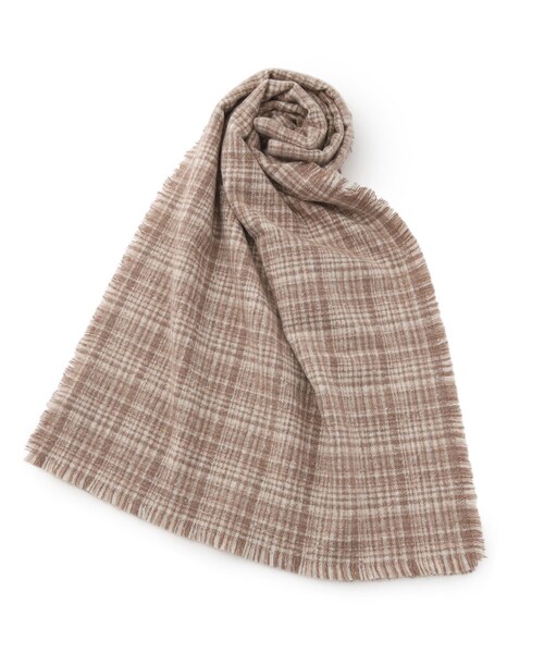 ITS'DEMO(イッツデモ)の「◆ラメ入りツイード風チェックストール(ストール/ショール・レディース・ベージュ系その他6/ベージュ系3/ホワイト系6・00)」の1枚目の写真