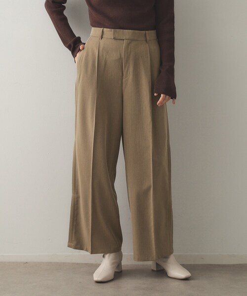 OPAQUE.CLIP（オペークドットクリップ）の「◆サイドタックワイドパンツ【洗濯機洗い可】（その他パンツ・レディース・ブラウン系/チャコールグレー・42/40/38）」の7枚目の写真