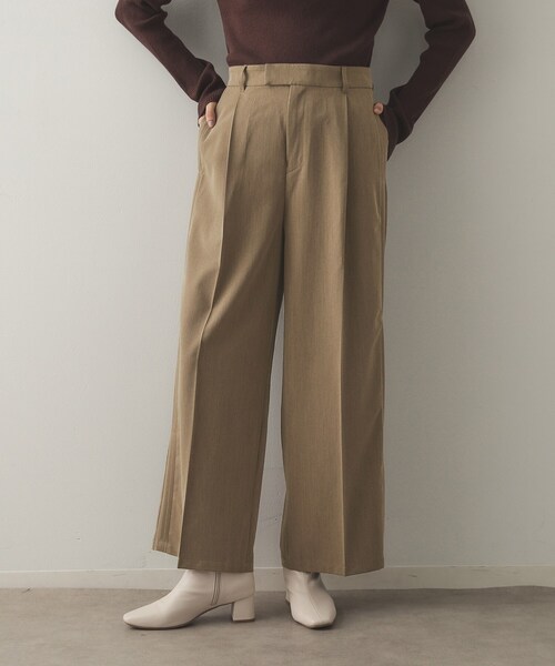 OPAQUE.CLIP（オペークドットクリップ）の「◆サイドタックワイドパンツ【洗濯機洗い可】（その他パンツ・レディース・ブラウン系/チャコールグレー・42/40/38）」の11枚目の写真