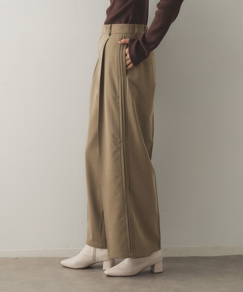 OPAQUE.CLIP（オペークドットクリップ）の「◆サイドタックワイドパンツ【洗濯機洗い可】（その他パンツ・レディース・ブラウン系/チャコールグレー・42/40/38）」の12枚目の写真
