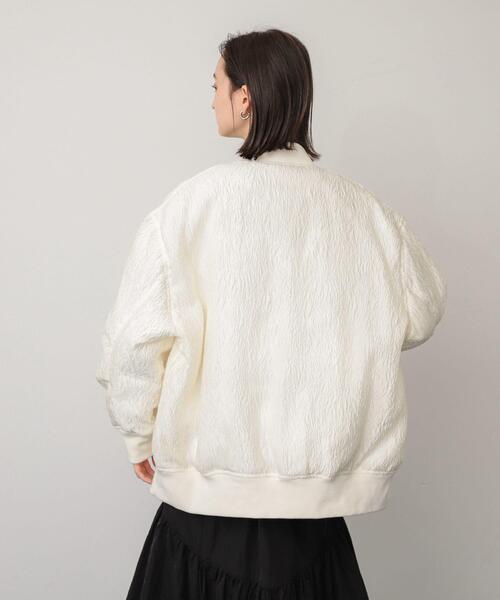 SENSE OF PLACE by URBAN RESEARCH（センスオブプレイスバイアーバンリサーチ）の「オーバーサイズMA-1（MA-1・レディース・ベージュ/アイボリー/ブラック・ONE）」の6枚目の写真