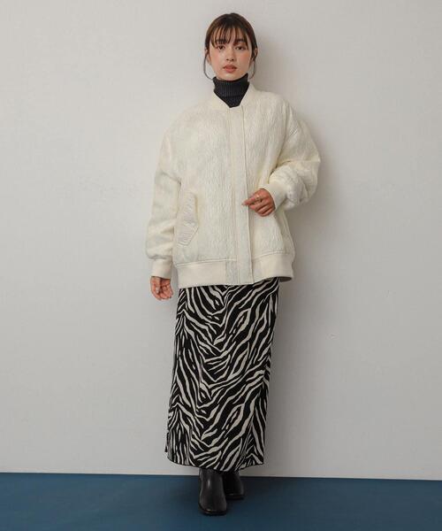 SENSE OF PLACE by URBAN RESEARCH（センスオブプレイスバイアーバンリサーチ）の「オーバーサイズMA-1（MA-1・レディース・ベージュ/アイボリー/ブラック・ONE）」の13枚目の写真