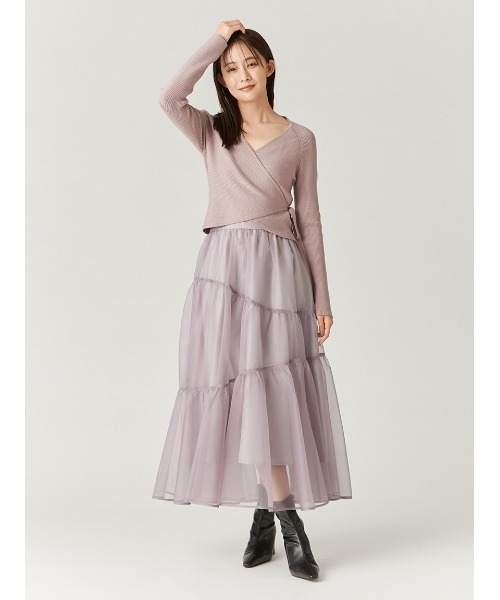 【23日までの限定価格】ニットドッキングカシュクールワンピース FRAY I.D（フレイアイディー）の「ニットドッキングカシュクール