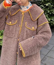 【HELLO.SANFRANCISCO/ハローサンフランシスコ】ボアハマグリステッチ襟付きジャケット