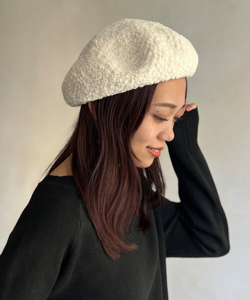 Chez toi（シェトワ）の「ブークレベレー帽（ハンチング/ベレー帽・レディース・グレー/アイボリー/ブラック・FREE）」の8枚目の写真
