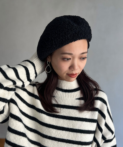 Chez toi（シェトワ）の「ブークレベレー帽（ハンチング/ベレー帽・レディース・グレー/アイボリー/ブラック・FREE）」の11枚目の写真