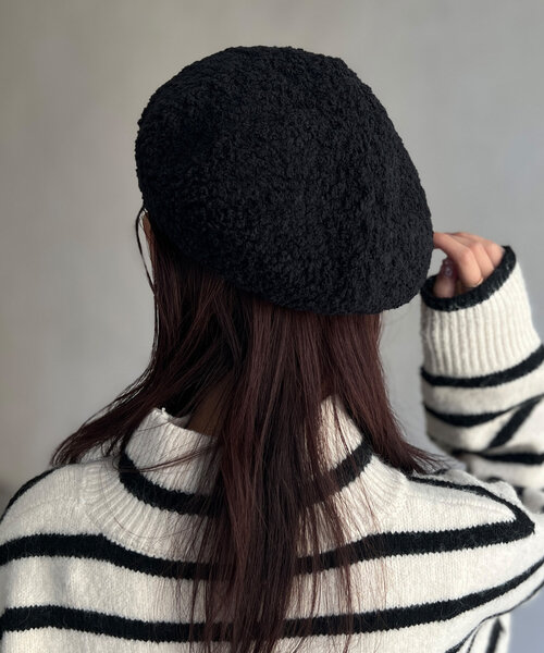 Chez toi（シェトワ）の「ブークレベレー帽（ハンチング/ベレー帽・レディース・グレー/アイボリー/ブラック・FREE）」の14枚目の写真