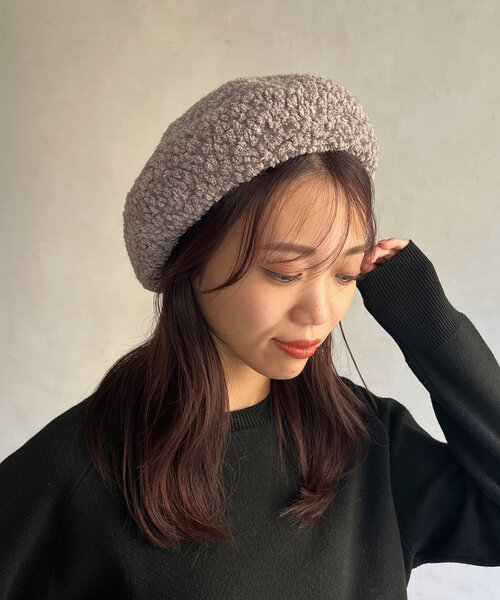 Chez toi（シェトワ）の「ブークレベレー帽（ハンチング/ベレー帽・レディース・グレー/アイボリー/ブラック・FREE）」の16枚目の写真