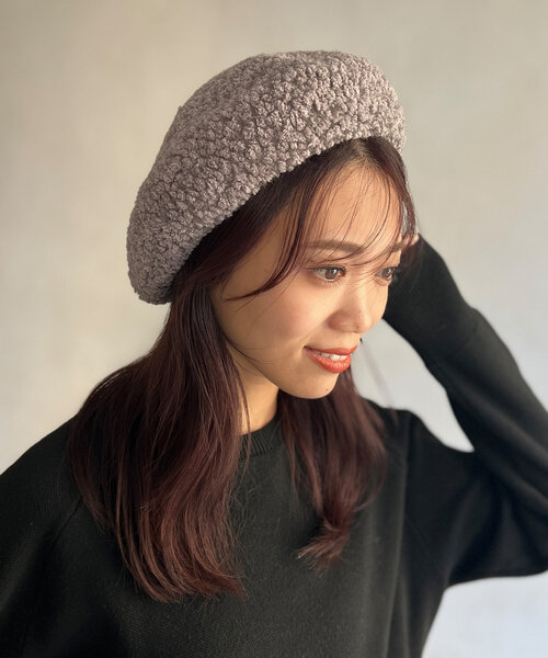 Chez toi（シェトワ）の「ブークレベレー帽（ハンチング/ベレー帽・レディース・グレー/アイボリー/ブラック・FREE）」の17枚目の写真