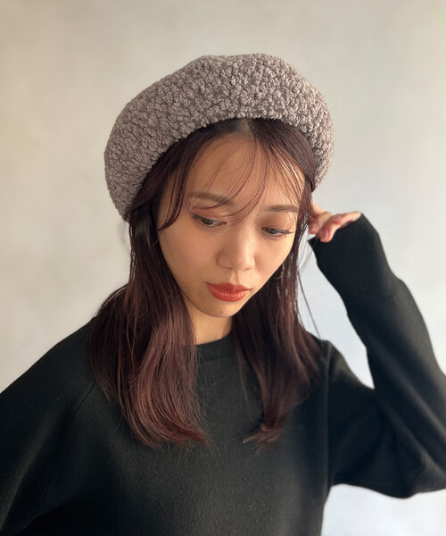 Chez toi（シェトワ）の「ブークレベレー帽（ハンチング/ベレー帽・レディース・グレー/アイボリー/ブラック・FREE）」の18枚目の写真