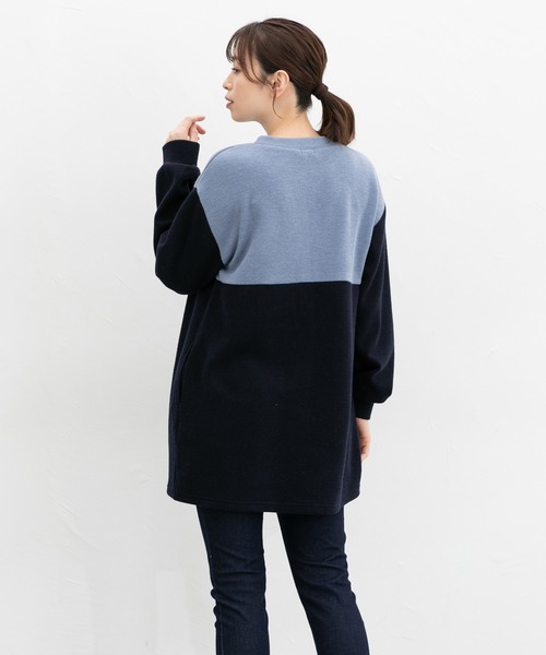 Honeys（ハニーズ）の「【ハニぽか】配色チュニック（チュニック・レディース・ピンクベージュ/ブルー/ブラック×ベージュ/ミント・M/L/LL）」の10枚目の写真