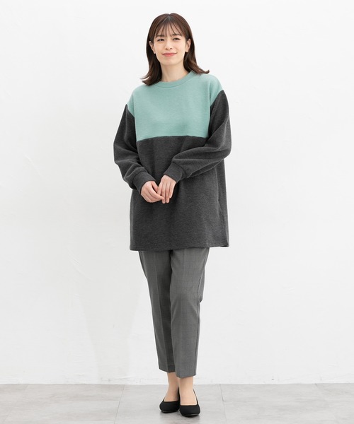 Honeys（ハニーズ）の「【ハニぽか】配色チュニック（チュニック・レディース・ピンクベージュ/ブルー/ブラック×ベージュ/ミント・M/L/LL）」の11枚目の写真