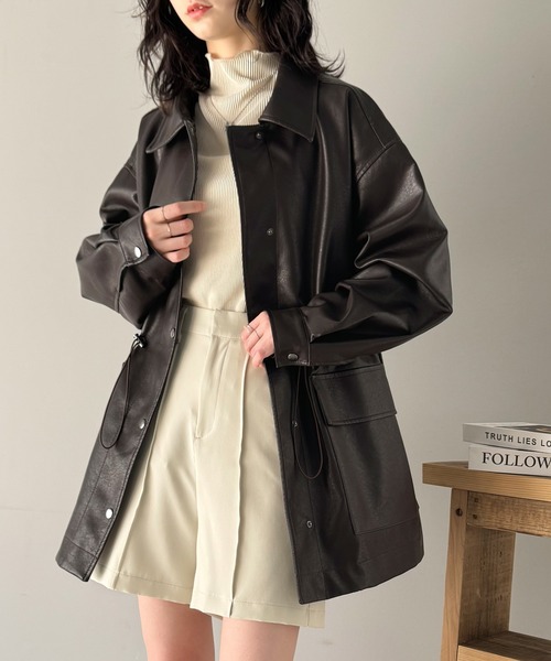 FORES THE ART カウレザー カバーオール ジャケット FORES THE ART カウレザー カバーオール ジャケット