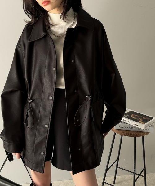 セール】洗練された抜け感を纏う。ヴィンテージ風フェイクレザー