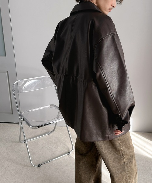 セール】洗練された抜け感を纏う。ヴィンテージ風フェイクレザー