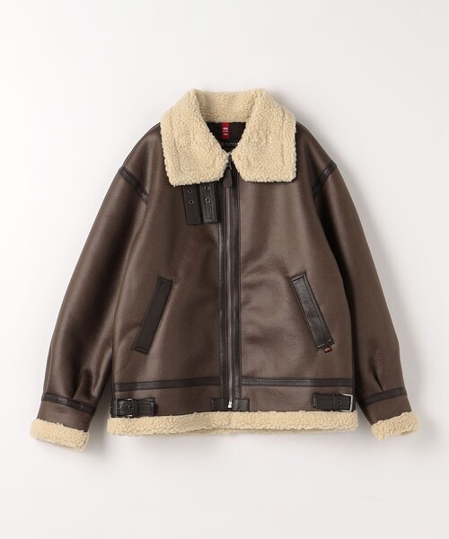 Alpha Industries（アルファインダストリーズ）の「＜ALPHA INDUSTRIES＞ B-3 ムートンタッチ ジャケット（ブルゾン・メンズ・ダークブラウン/ブラック・L/M/XL）」の2枚目の写真