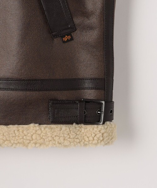 Alpha Industries（アルファインダストリーズ）の「＜ALPHA INDUSTRIES＞ B-3 ムートンタッチ ジャケット（ブルゾン・メンズ・ダークブラウン/ブラック・L/M/XL）」の7枚目の写真