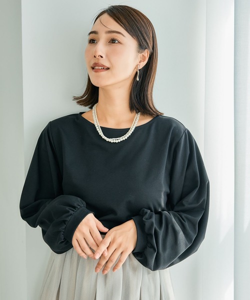 LEPSIM（レプシィム）の「【入卒式／セレモニー】ボートネックプルオーバー　207953（Tシャツ/カットソー・レディース・オフホワイト/ブラック・FREE）」の15枚目の写真