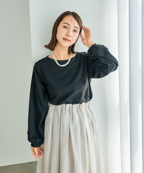 LEPSIM（レプシィム）の「【入卒式／セレモニー】ボートネックプルオーバー　207953（Tシャツ/カットソー・レディース・オフホワイト/ブラック・FREE）」の17枚目の写真