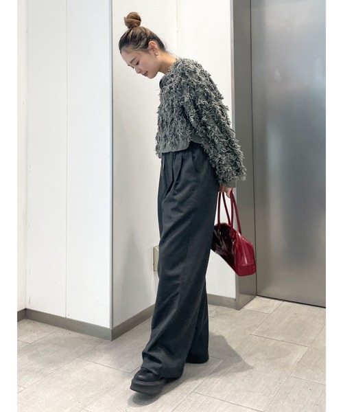 Ungrid(アングリッド)の「カットオフデザインラフ起毛タックパンツ(その他パンツ・レディース・チャコールグレー/ベージュ・SMALL/MEDIUM)」の6枚目の写真