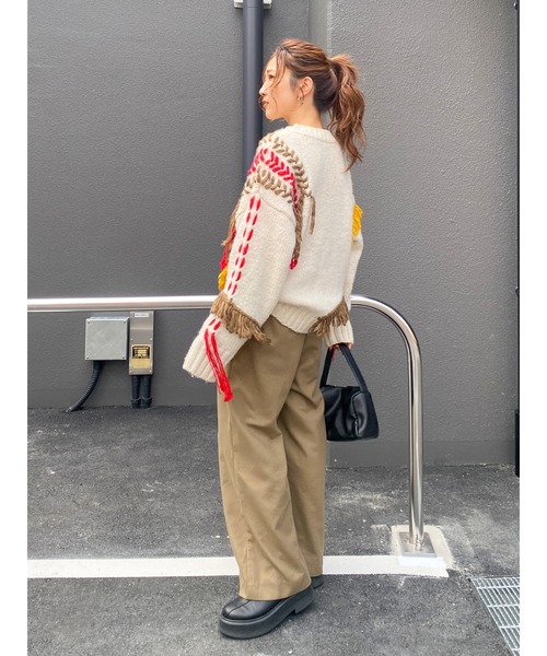 Ungrid(アングリッド)の「カットオフデザインラフ起毛タックパンツ(その他パンツ・レディース・チャコールグレー/ベージュ・SMALL/MEDIUM)」の13枚目の写真