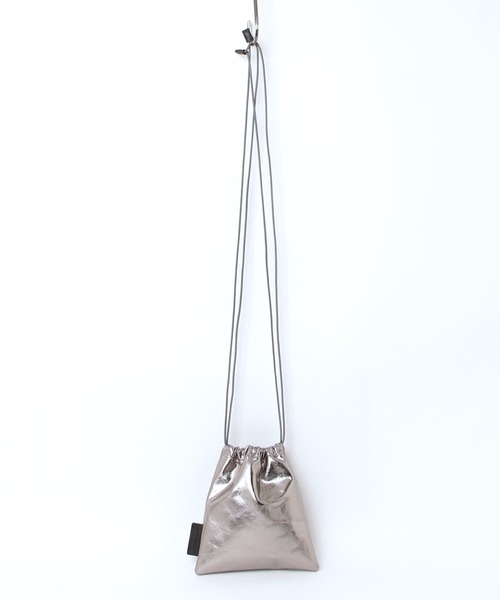 パトリック ステファン / Leather drawstring bag 'square' 巾着