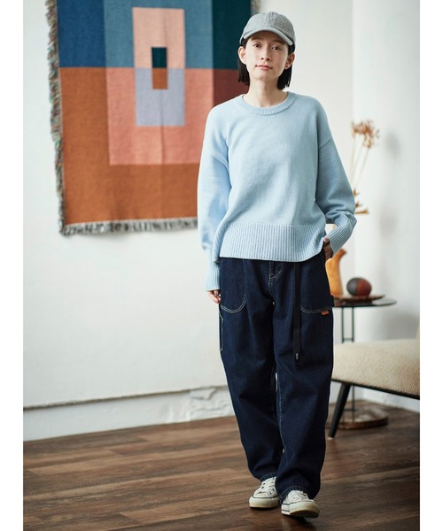 Sunny clouds（サニークラウズ）の「サニークラウズ　裏がフリースデニブカパン〈レディース〉（デニムパンツ・レディース・ブルー・M/L/LL/3L/MP）」の6枚目の写真