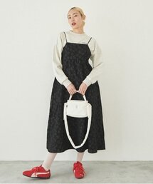 LUKU nari（ルクナーリ）の「花ジャガードキャミワンピース（ワンピース）」