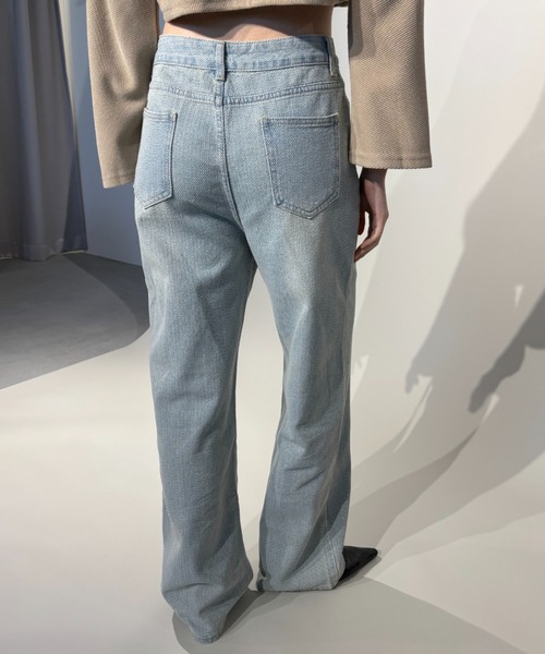 FUULLY STUDIO(フーリィーステューディオ)の「ジャガードワイドデニムパンツ(デニムパンツ・レディース・ブルー/ライトブルー・LARGE/MEDIUM/SMALL)」の8枚目の写真