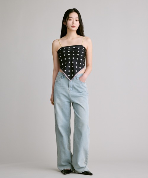 FUULLY STUDIO(フーリィーステューディオ)の「ジャガードワイドデニムパンツ(デニムパンツ・レディース・ブルー/ライトブルー・LARGE/MEDIUM/SMALL)」の18枚目の写真