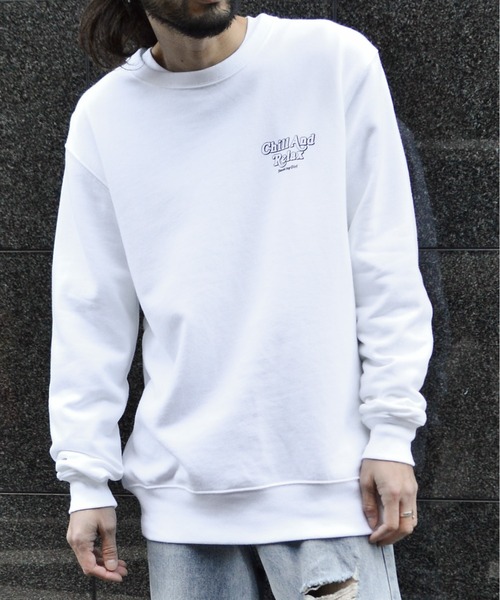 MODISH GAZE(モディシュガゼ)の「【MODISH GAZE】裏毛スウェット スモーキングガール(CP)(スウェット・メンズ・ホワイト×ブラック/ブラック×グレー・M/L/XL)」の8枚目の写真