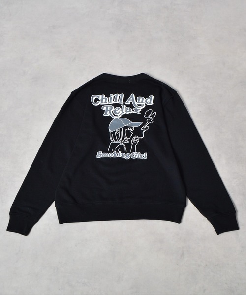 MODISH GAZE(モディシュガゼ)の「【MODISH GAZE】裏毛スウェット スモーキングガール(CP)(スウェット・メンズ・ホワイト×ブラック/ブラック×グレー・M/L/XL)」の21枚目の写真