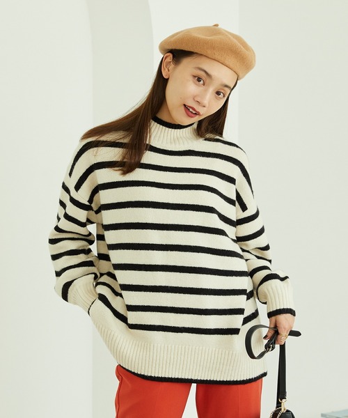 MISCH MASCH(ミッシュマッシュ)の「バックスリットニットプルオーバー MO33N03(ニット/セーター・レディース・ブラック/ブルー/ブラック×ホワイト/ホワイト/イエロー・フリ-)」の15枚目の写真