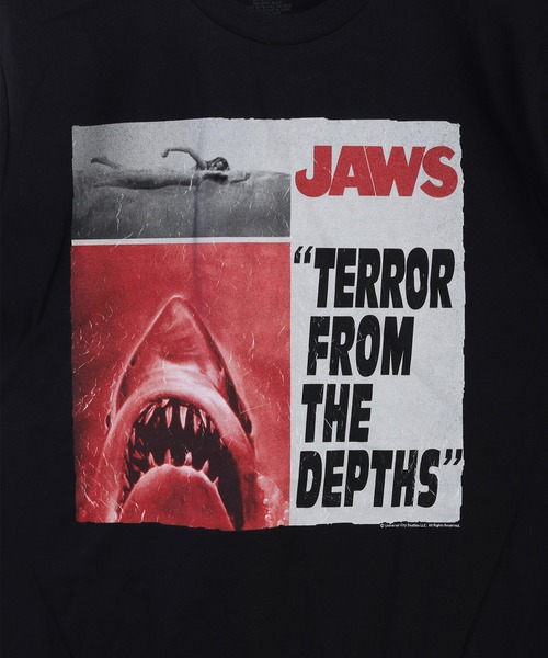 セール】JAWS ジョーズ 映画Tシャツ 半袖 プリント オーバー